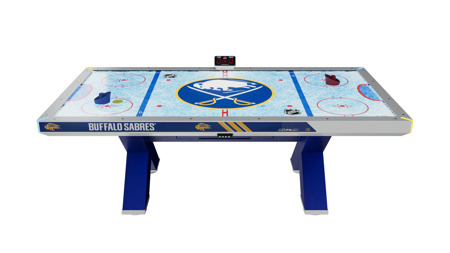 NHL Licensed Home Air FX Pro 8’ Air Hockey Playfield BUFFALO SABRES - Prime Arcades Inc