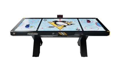 NHL Licensed Home Air FX Pro 8’ Air Hockey Playfield PITTSBURGH PENGUINS - Prime Arcades Inc