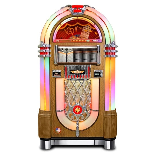 Rock-Ola Bubbler CD Jukebox in Light Oak - Prime Arcades Inc