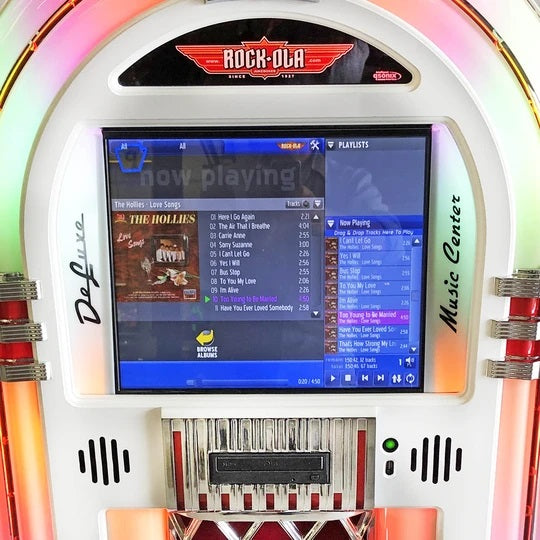 Rock-Ola Bubbler Digital Music Center in Gloss White - Prime Arcades Inc