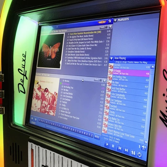 Rock-Ola Bubbler Digital Music Center in Gloss Black - Prime Arcades Inc