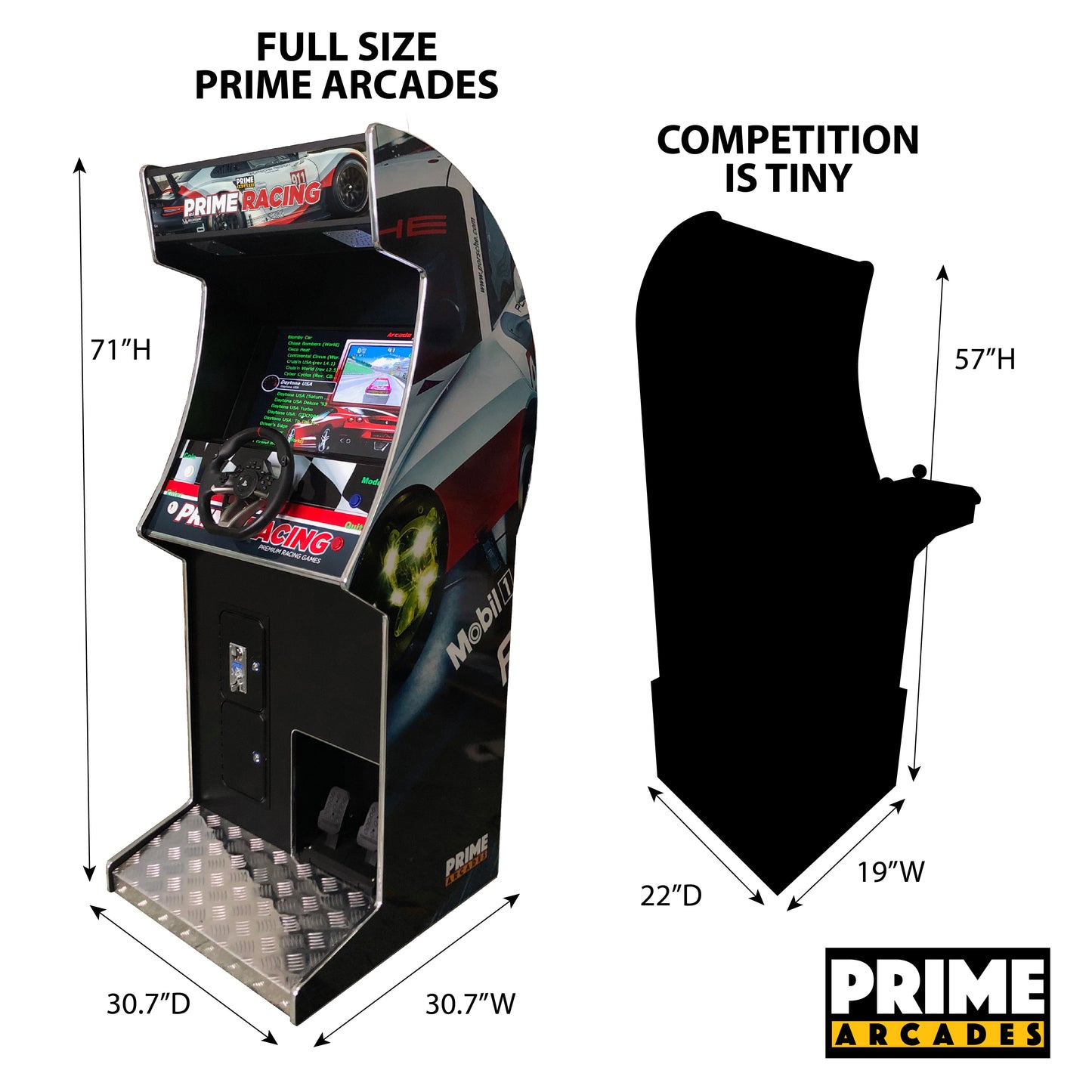 107 Racing Games in 1 Stand Up - Prime Arcades Inc