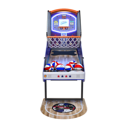 Harlem Globetrotters "CLASSIC" Scheme Basketball Arcade with Floor Mat - Prime Arcades Inc