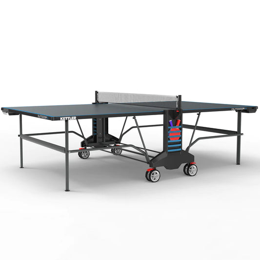 KETTLER Outdoor 6 Table Tennis Table 4-Player Bundle - Prime Arcades Inc
