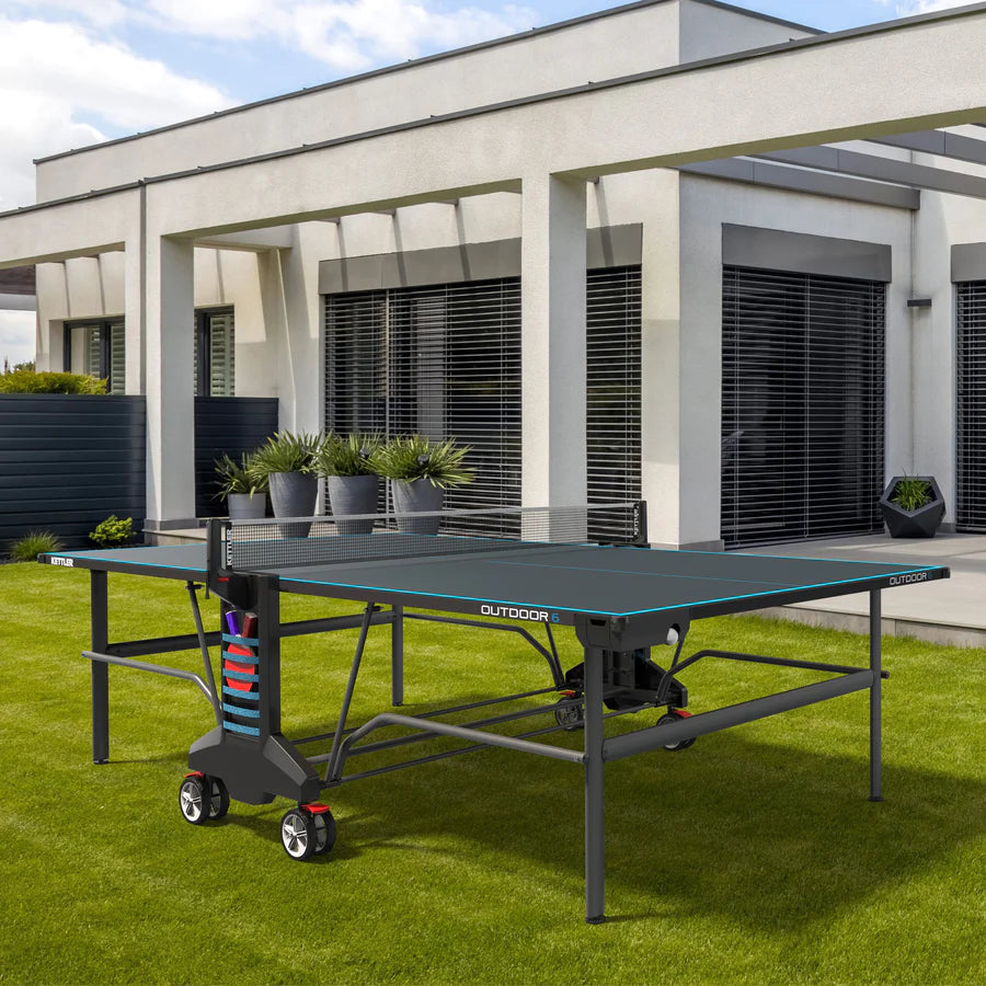 KETTLER Outdoor 6 Table Tennis Table 4-Player Bundle - Prime Arcades Inc
